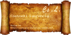 Csetneki Laurencia névjegykártya